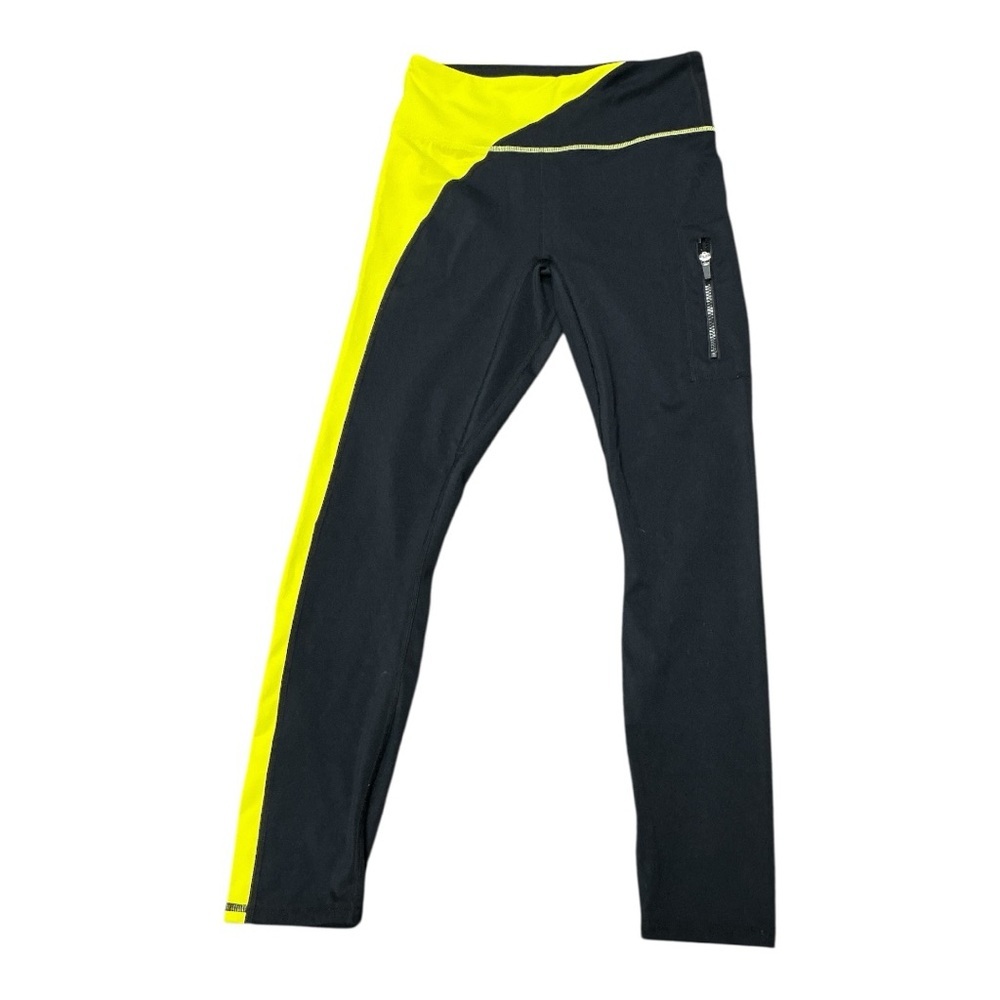 Fabletics - NWOT - Motion 365 High Waisted 7/8 Black and Neon Yellow Leggings